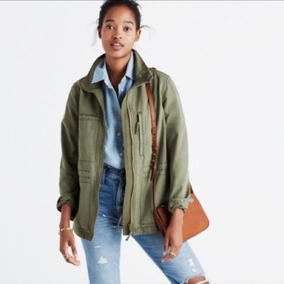 Madewell Fleet Dispatch Jacket Palm Tree Green Blogger Favorite Gal Meets Glam - Picture 12 of 14